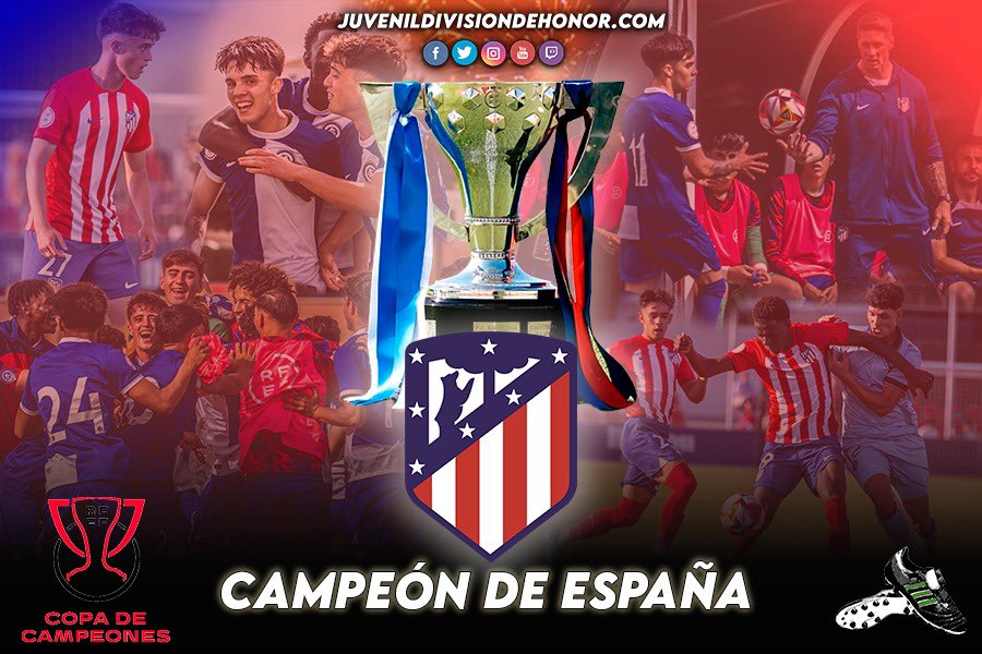 🏆 ⚪️🔴 EL ATLÉTICO DE MADRID ES CAMPEÓN DE LA COPA DE CAMPEONES ⚪️🔴 🏆

🔝 Los rojiblancos coronan 👑 de esta manera ✅ una magnífica temporada 🤩 de principio a fin 🔚

#JuvenilDH👟 #DivisiondeHonor🏅 #CopadeCampeones🏆 #AupaAtleti⚪️🔴