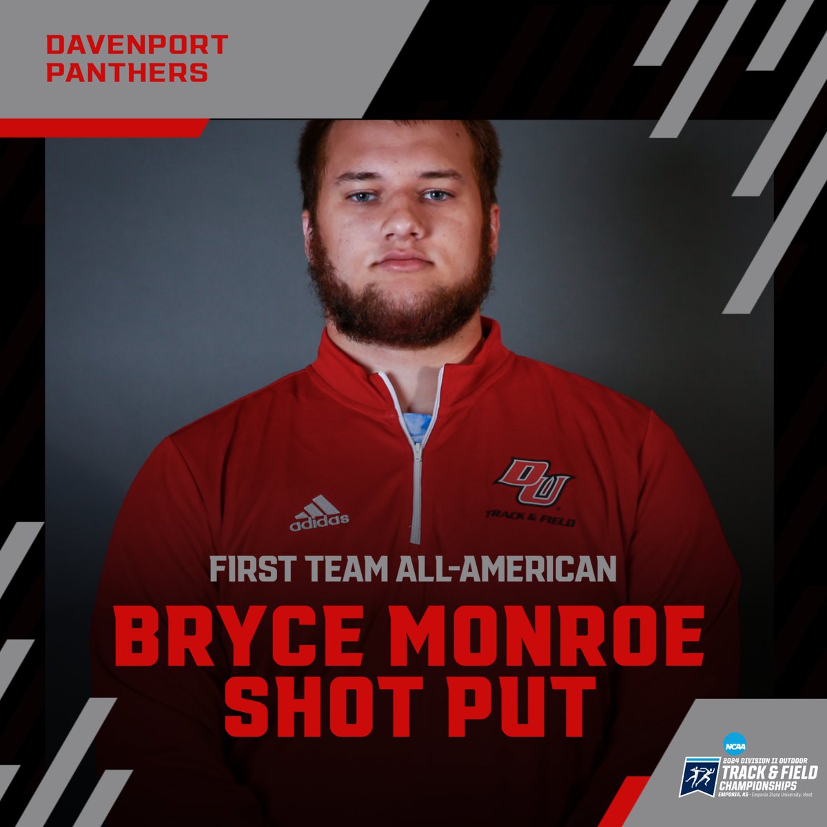 Congratulations to a pair of Panthers who were First Team All-Americans in the shot put! Noah Evers finished 2nd and Bryce Monroe took 7th at the NCAA D2 Outdoor Championships on Saturday.
#DUingWork #DUTF #DUPanthers