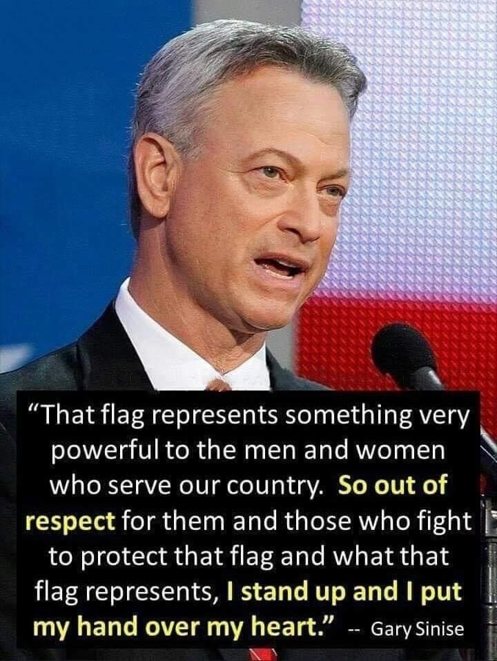 I will always respect those who protected our freedoms. I stand for the flag. 🇺🇸🇺🇸🇺🇸❤️🤍💙