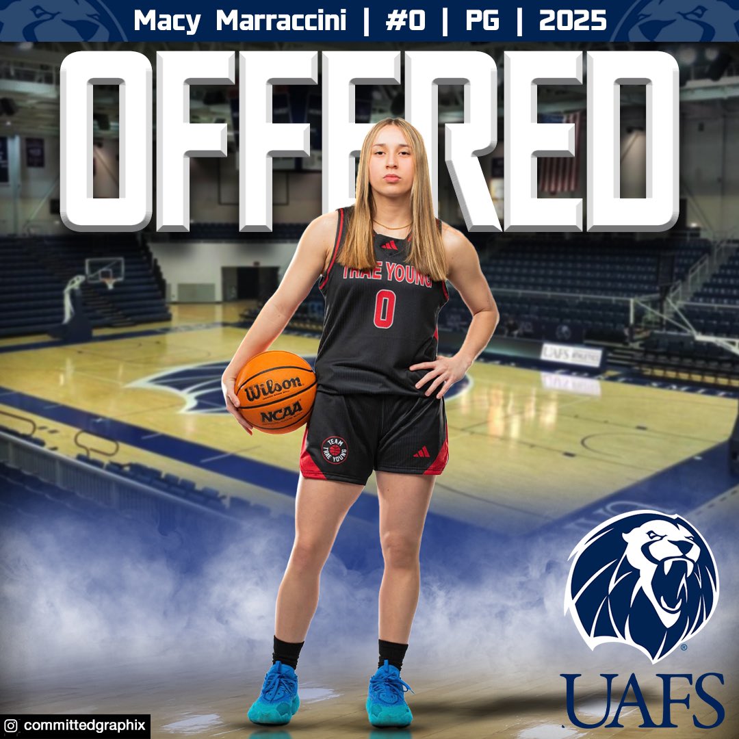 Macy Marraccini #0 (@marraccini2025) on Twitter photo After an amazing call with <a href="/rpmcadams/">Coach McAdams</a> , I’m blessed to receive an offer from <a href="/UAFSWBB/">UAFS WBB</a> !! Thank you for believing in me and giving me this opportunity!! 💙🦁
@Coach_Mathurin <a href="/seigenthaler03/">Kris Seigenthaler</a>
<a href="/BACoachCoffey/">Shane Coffey</a> After an amazing call with <a href="/rpmcadams/">Coach McAdams</a> , I’m blessed to receive an offer from <a href="/UAFSWBB/">UAFS WBB</a> !! Thank you for believing in me and giving me this opportunity!! 💙🦁
@Coach_Mathurin <a href="/seigenthaler03/">Kris Seigenthaler</a>
<a href="/BACoachCoffey/">Shane Coffey</a>