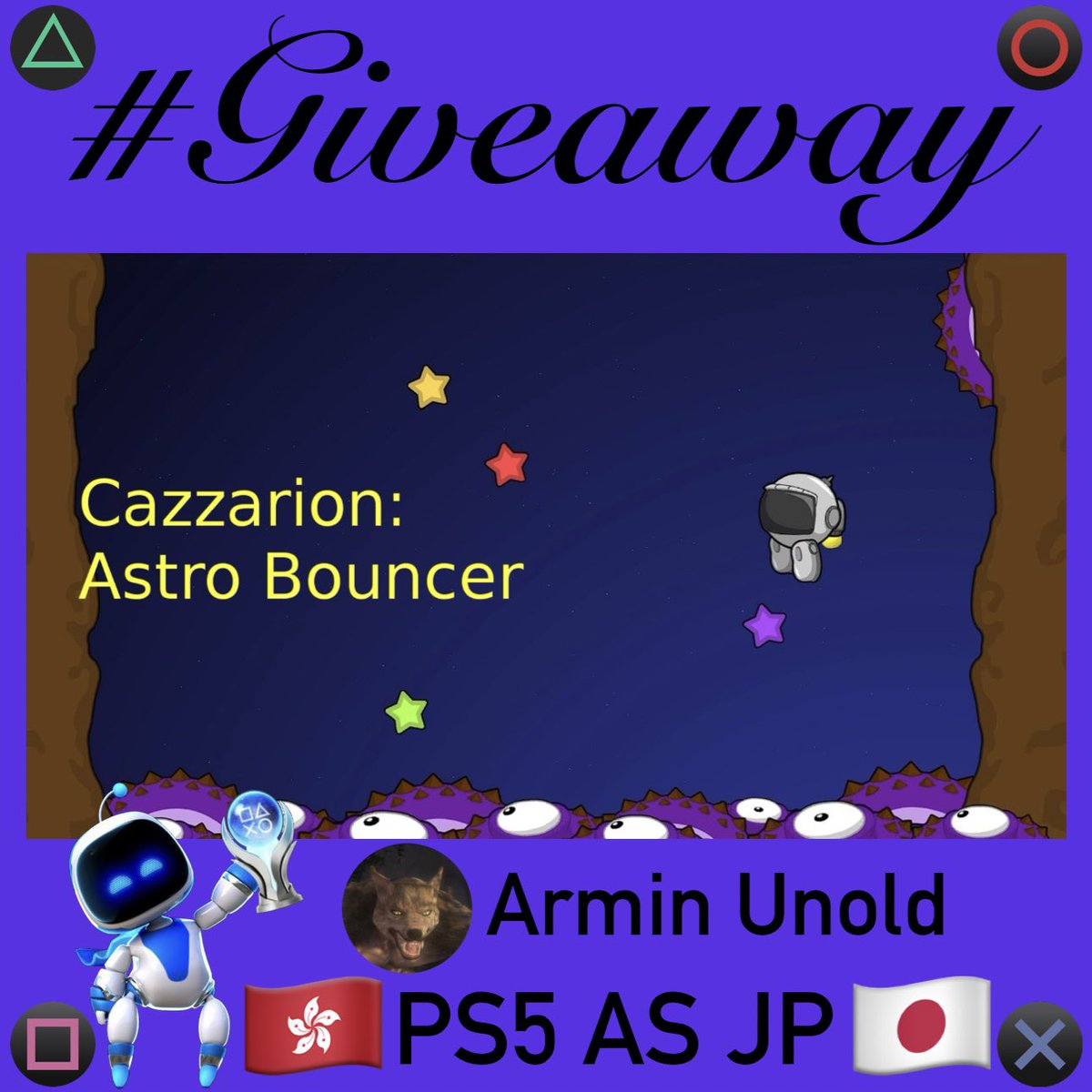 📢#Giveaway 👨‍🚀 Cazzarion: Astro Bouncer🎈🚀 I have 14x #PS5 codes 7xAS🇭🇰 7xJP 🇯🇵 To win 🔄Repost Follow 👤@PSN_Robert2567 👤@ArminUnold 📝comment Region 🔖tag a Friend ❤️Wishlist bit.ly/4ayXrMA First Winners announced in 3 days 1x Key for each Region each 24 Hours