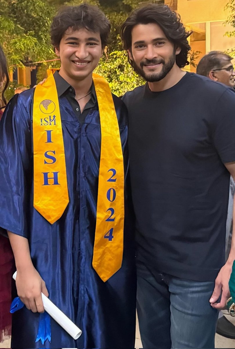 Proud moment for SuperStar @urstrulyMahesh as his son #Gautam Graduates! 'My heart bursts with pride... Keep chasing your dreams, and remember, you're always loved!' - #MaheshBabu via Insta. #GautamGraduation #ProudFather #SSMB