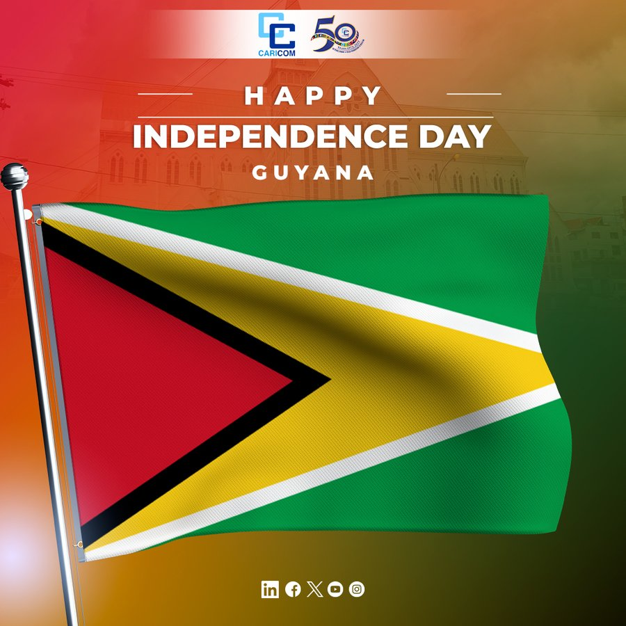 Happy Independence Day Guyana!🇬🇾 caricom.org/caricom-extend…
