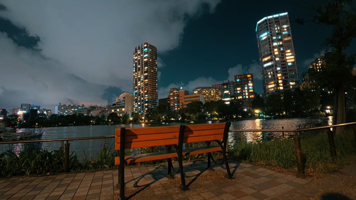 上野(不忍池)からの夜景撮影
2枚目は遠くに東京スカイツリーです！
奥行き感を出す撮影をしてみました。
ﾊﾟｼｬｯ! Σp[【◎】]ω･´)
 #Insta360AcePro