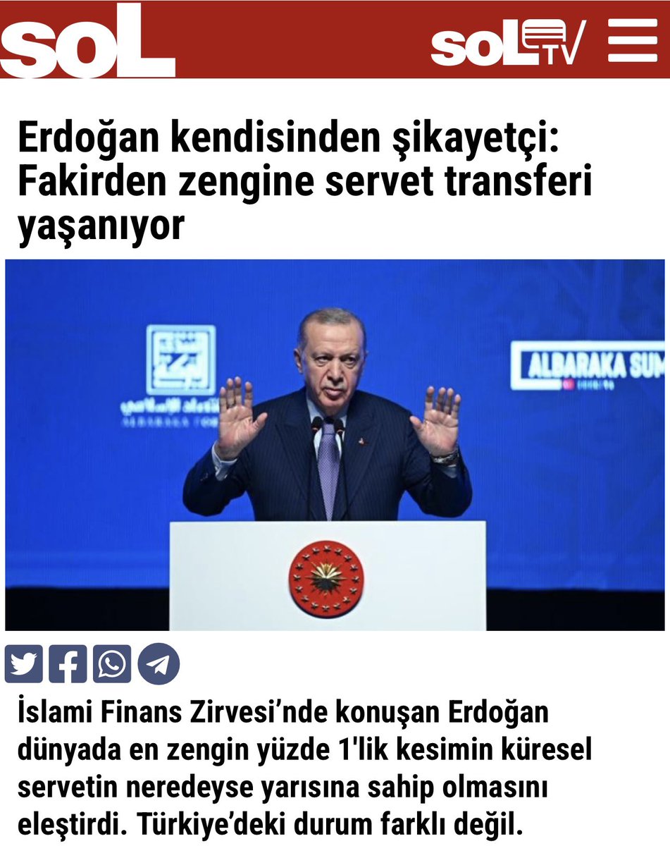 “Fakirden zengine servet transferi yaşanıyor” 

Bu sözleri söyleyen ülkenin Cumhurbaşkanı ve maalesef de haklı! 

O zaman sormak lazım; 

👉 Bu sorunun sebebi dış güçler mi yoksa muhalefet mi? 

👉 Peki siz 22 senedir fakirin parası zengine akarken nerelerdeydiniz, ne işlerle