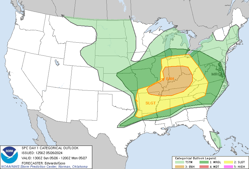LimWeather's tweet photo. D1
#EnhancedRisk in #HoosierAlley esp #Champaign,#Indianapolis,#Evansville,#Louisville,#Lexington,#Cincinnati,#Clarksville,#Nashville,#Murfreesboro,#Jonesboro
30SIG #Wind/SIG #Hail/10SIG #Tornado Risks
#Wxtwitter #SPC #SevereWx #wxx #MOwx #ILwx #INwx #OHwx #KYwx #TNwx #ARwx #WVwx https://t.co/WEhqmJ5w8n