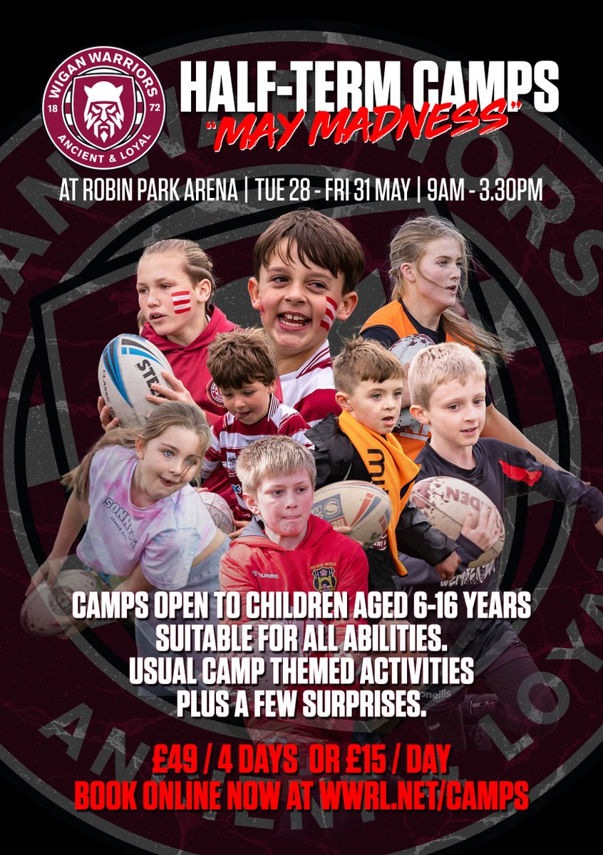 🚨 𝙇𝙖𝙨𝙩 𝙘𝙝𝙖𝙣𝙘𝙚 𝙩𝙤 𝙗𝙤𝙤𝙠 Stuck for something to do this May half term? Join us for our May Madness camp! 🎟️ Book online 👉 wwrl.net/camps #WWRL