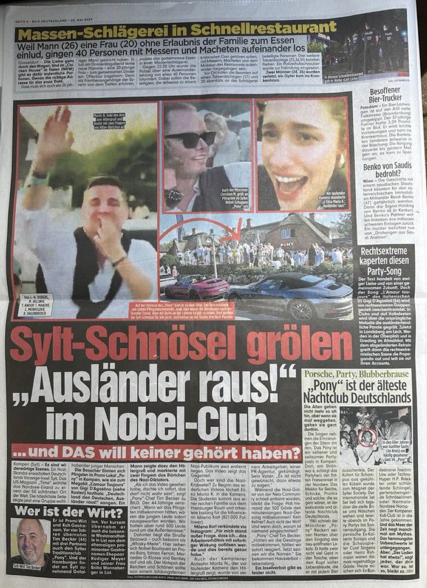 Wie einfach auf der gleichen Seite, wo sie ihren Hetzartikel bringen, direkt bestätigt wird, warum dieses Lied so notwendig ist. Das kann man sich echt nicht mehr ausdenken. #Sylt