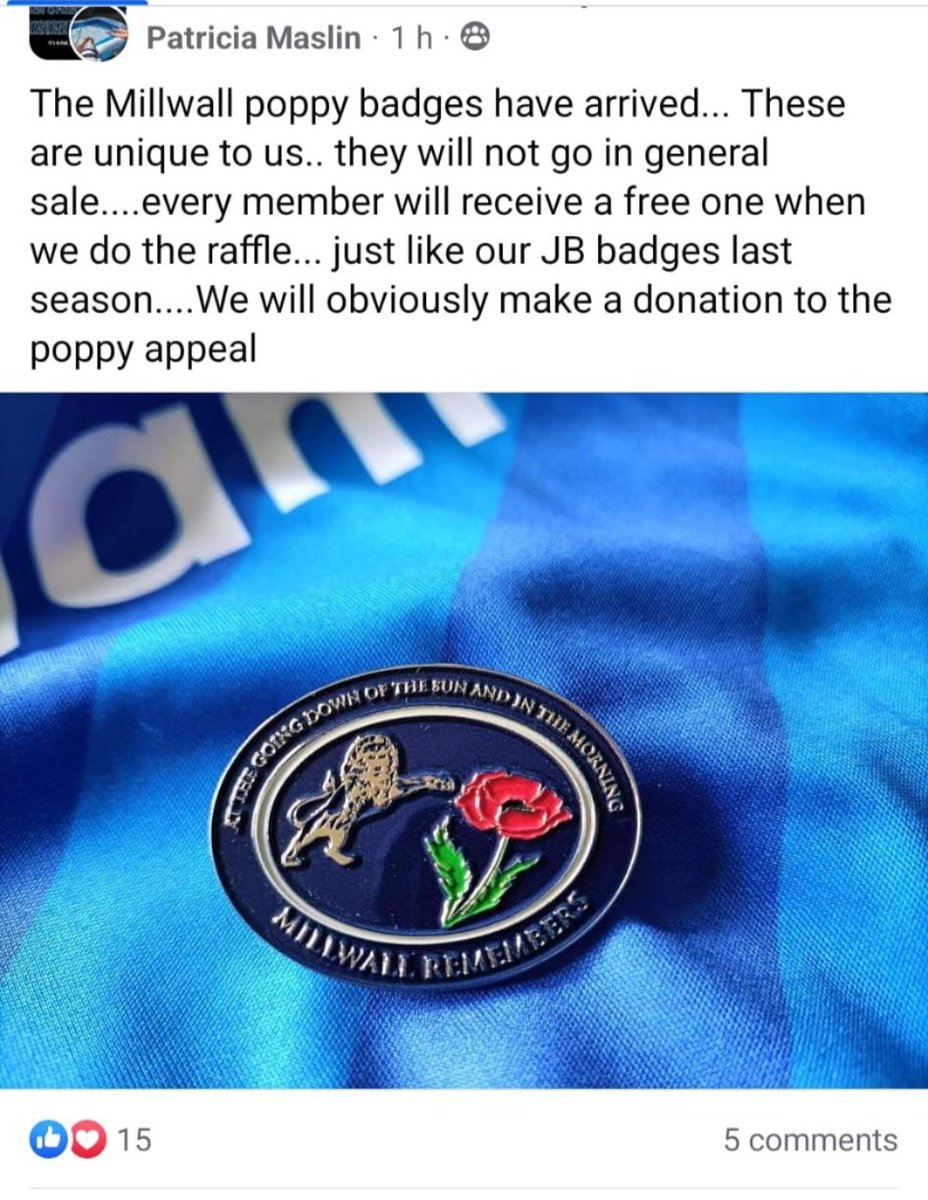 BirdakaMel (@birdakamel) on Twitter photo Please be aware this is a separate initiative to the official <a href="/MillwallFC/">Millwall FC</a> #PoppyAppeal
#Millwall guarantees 100% of profits made from the club’s official #PoppyAppeal are donated directly to the #RBL
Full information of sale dates & monies raised are posted on the club website Please be aware this is a separate initiative to the official <a href="/MillwallFC/">Millwall FC</a> #PoppyAppeal
#Millwall guarantees 100% of profits made from the club’s official #PoppyAppeal are donated directly to the #RBL
Full information of sale dates & monies raised are posted on the club website