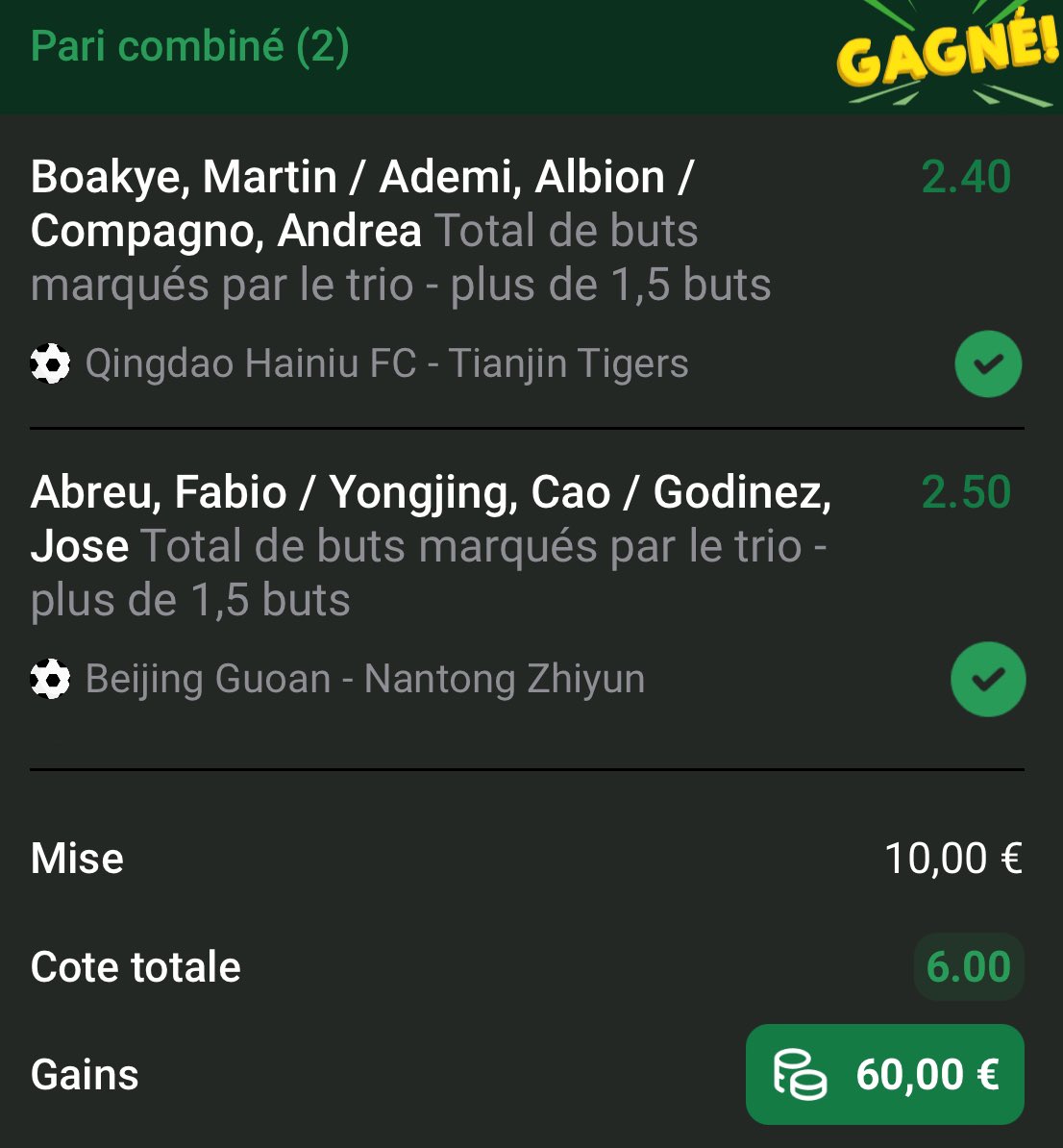 LPronosL's tweet image. ON ENCAISSE EN CHINE AVEC LE COMBINÉ DU JOUR ! ✅✅🤑🤑🇨🇳

📊 @6.00 ✅✅🤑🤑

❤️ POUR LE SOUTIEN ! ⚡️

#TeamParieur #Pronos