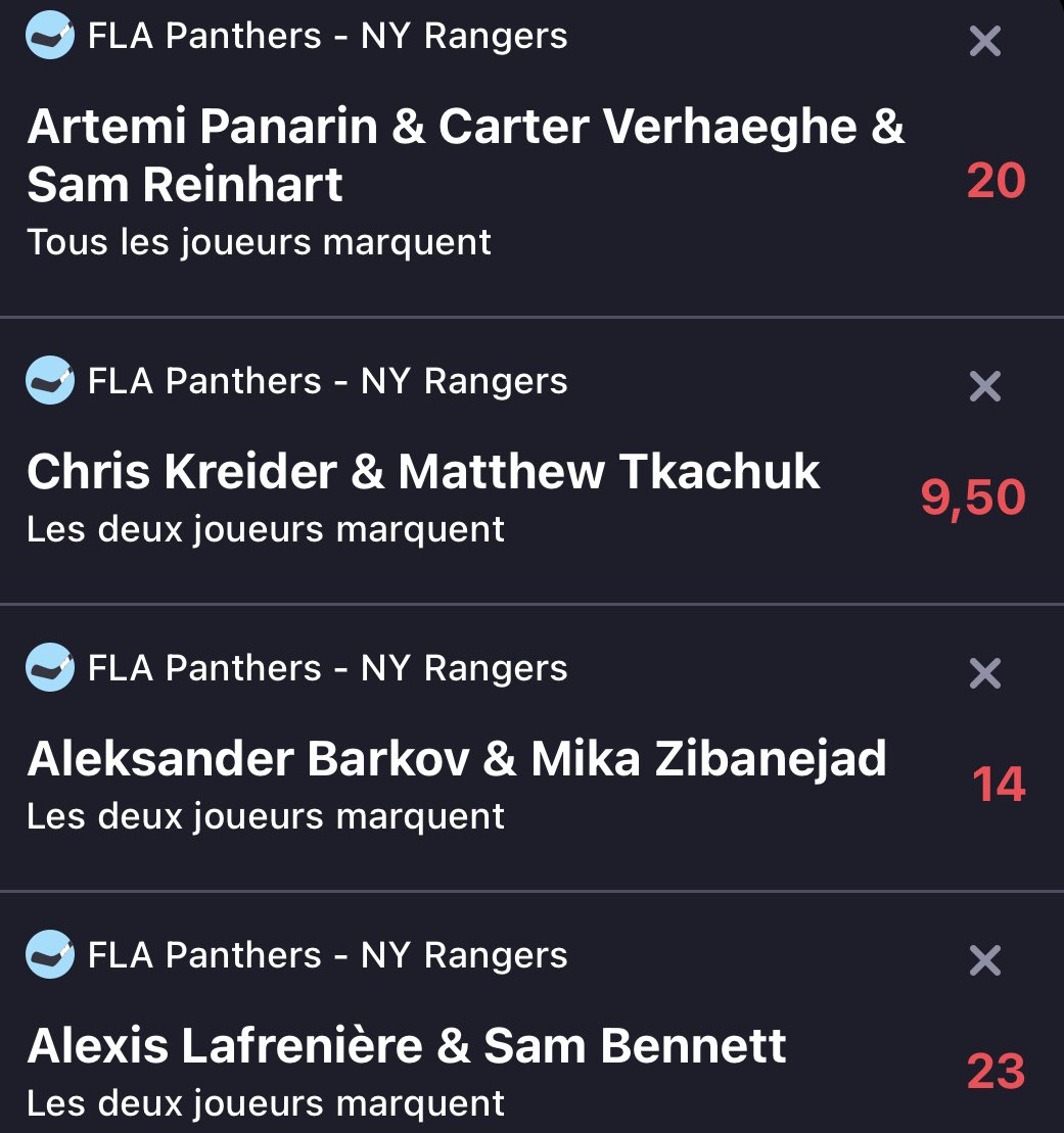 Bets2CarnageH24's tweet image. 🔞⚽️🏒🧟‍♂️🥅🏎️🇪🇸🇮🇹🇳🇱🇺🇸✨
🧘‍♂️🌟 ⏱️16H15/21H🔥
🔝x2/x3/x4/2MT/x2x3MT/2/+2.5+3.5 
🦴 Zapata + Miranchuk @10 Dimarco @5 
Trocheck + Tarasenko @15 Mikkola @13 
🔁/🩷~☘️ #TeamParieur #fun #bets #NHL