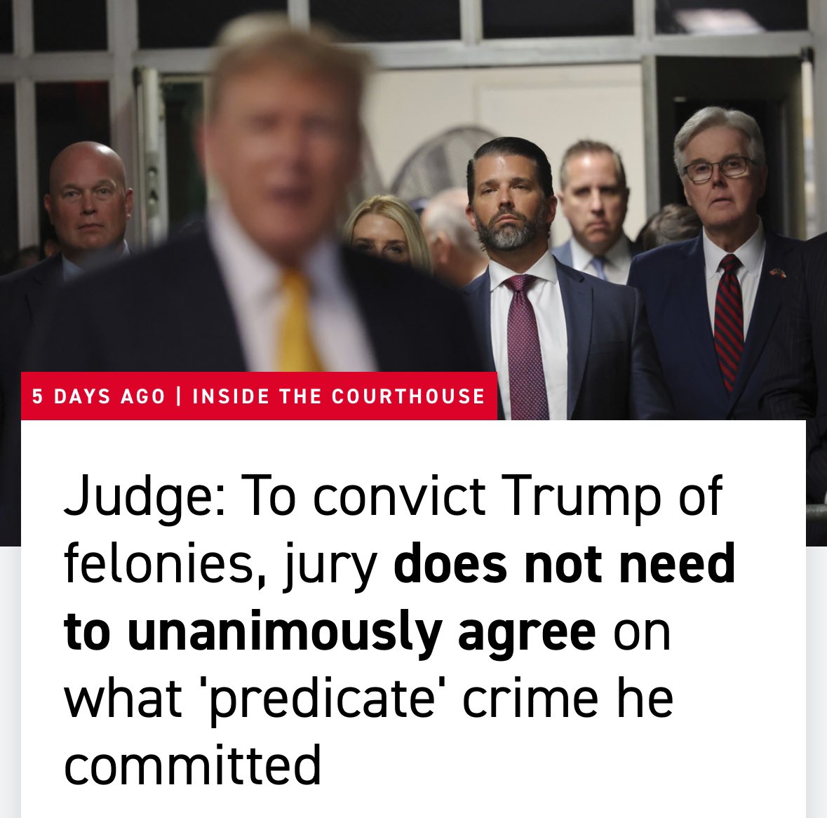 LAWFARE 2.0: Beyond a reasonable doubt? Trump’s just isn’t requiring the prosecutor to prove Trump broke a specific law. The judge ruled that jurors don’t need to come to a unanimous verdict on any particular crime. As long as they all think he did something wrong he’s guilty.