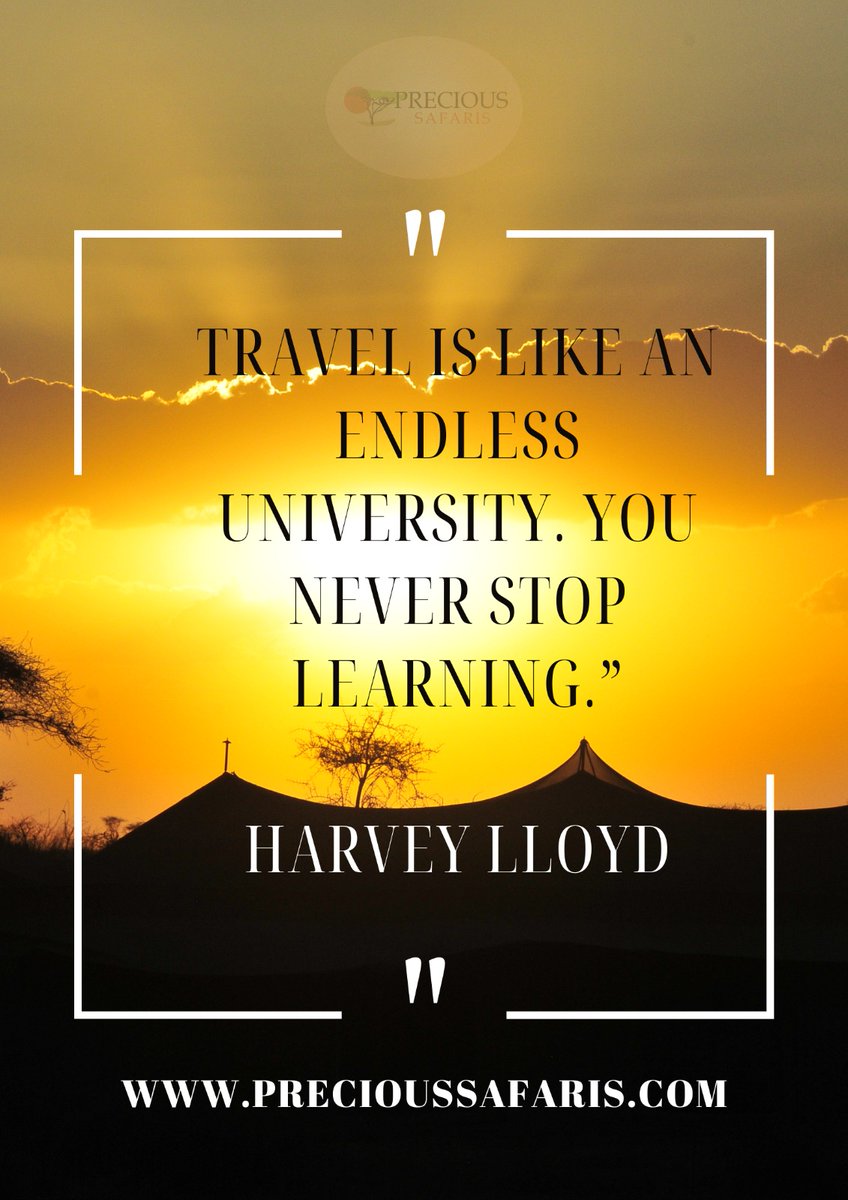 'Travel is like an endless university. You never stop learning.”

Harvey Lloyd

#visittanzania #tanzaniasafari #safari #tours #precioussafaris #travelphotography #AdventureAwaits #travelafrica 

CONTACT US

📞 +255784026086
📧 info@precioussafaris.com
🌍 precioussafaris.com