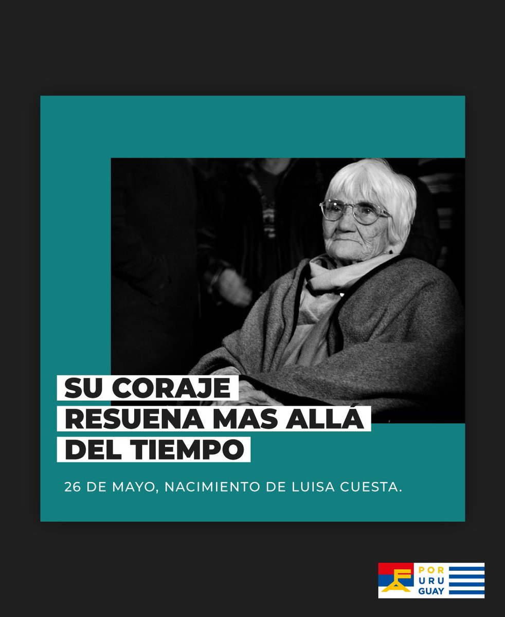 Frente_Amplio's tweet photo. Celebramos la vida de una mujer que nos inspiró con su lucha incansable en búsqueda de verdad y justicia.
Nunca más Terrorismo de Estado.
.

"Nos moriremos nosotros, los más viejos, pero vamos a dejar gente que siga luchando, porque es natural que busquemos la verdad. La verdad y la justicia que este país necesita para que nunca más haya dictadura" Luisa Cuesta.
