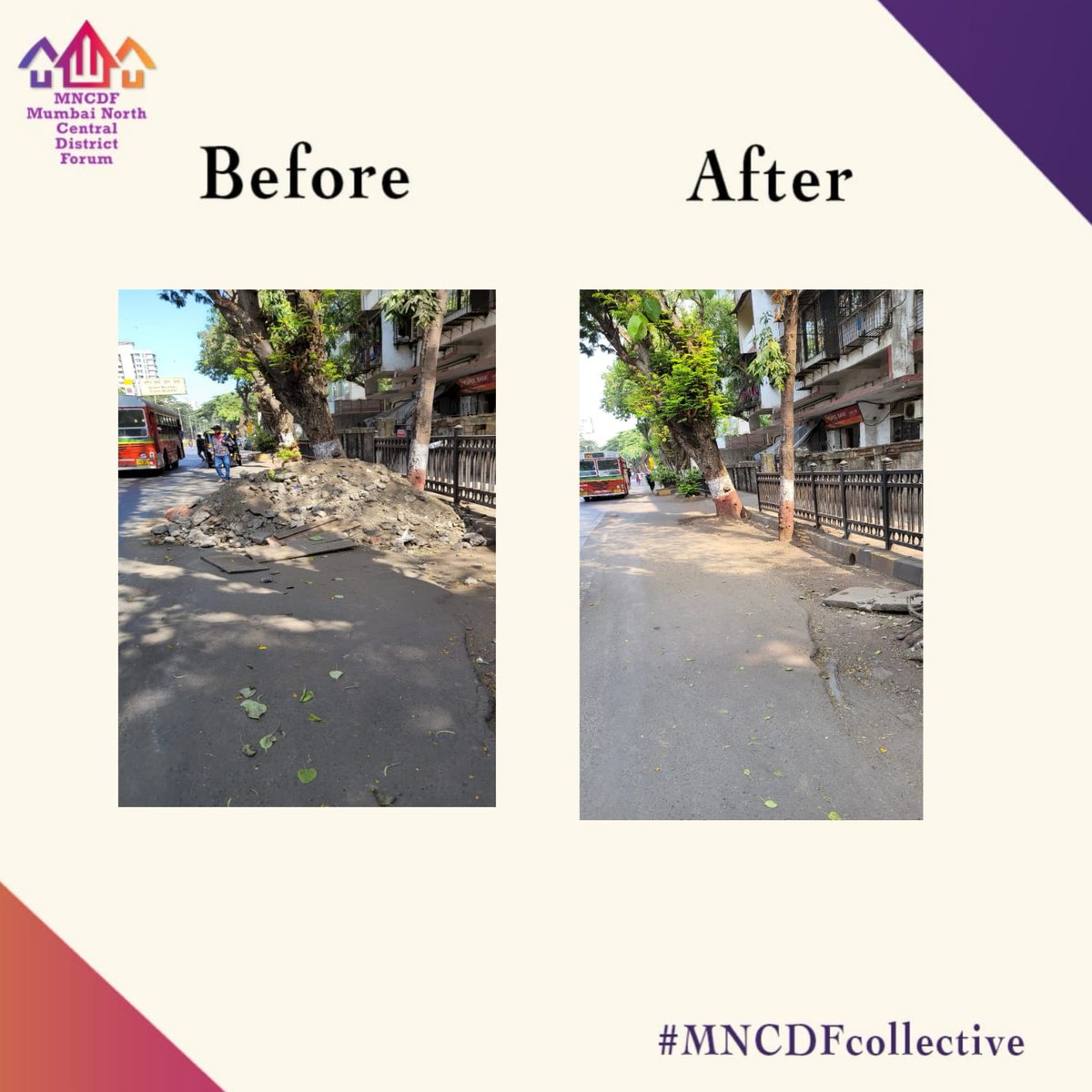 Complaint pertaining to unattended silt turned into a garbage dump at Marve Road, Malad west, was raised by #MNCDFcollective member @AlertCitizen5 with @mybmc& subsequently resolved by @mybmcWardPN ! We appreciate & acknowledge the joint efforts towards Citizen Welfare &