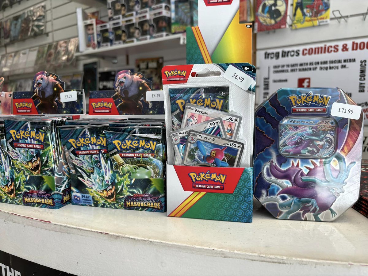 Not a drill folks... we really have the #TwilightMasquerade new #Pokémon cards in stock! Maybe there could be a god pack lurking in store? #Pokemon #PokemonCards #Pokemontcg #PokemonScarlet #PokemonViolet #TodaysMemesAreFinished