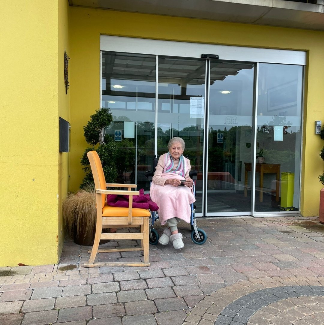 CareChampions2's tweet photo. Residents from Lucan Lodge out to appeal to @MaryButlerTD and @BernardGloster to save their home. They say they do not want to leave Lucan Lodge. 

(Posted with consent) 

#SaveLucanLodge https://t.co/y0K1sEpQVk