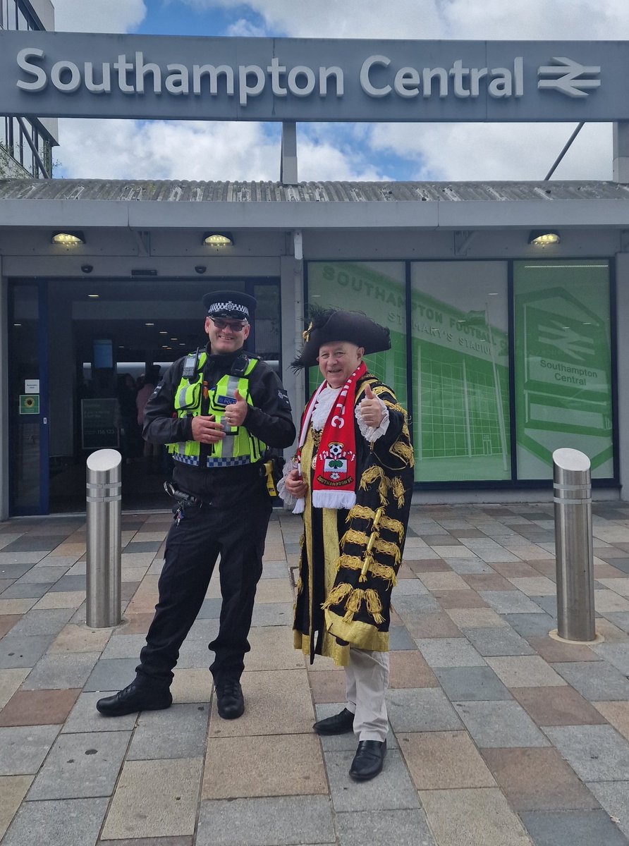 A big shout out to these fine folk maintaining order at Southampton Central railway station during a very busy play-off final morning. Well done chaps. Let's hope it pays dividends!