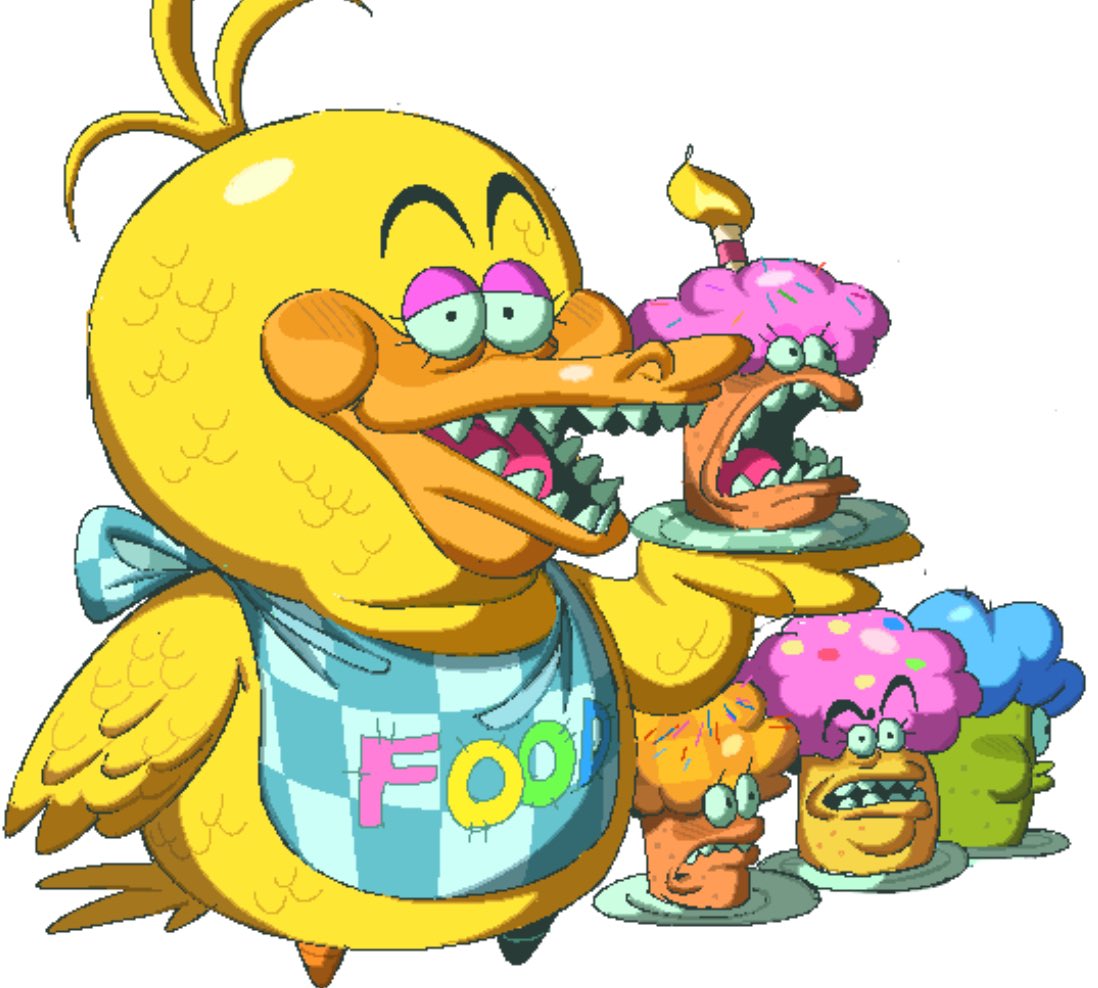 Chica and her little cupcake minions