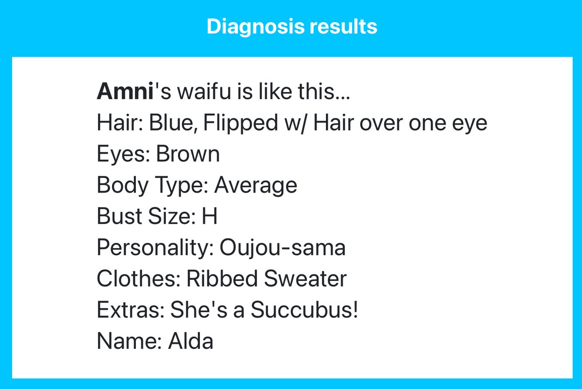 MyLittleAmni's tweet image. I loved this trend when it was first around, so had to do it again with my new name! Two versions because I liked the idea of a human form and a succubus form

#digitalart #waifugenerator #shindanmaker #waifu #demonform #animeart #shindanwaifu