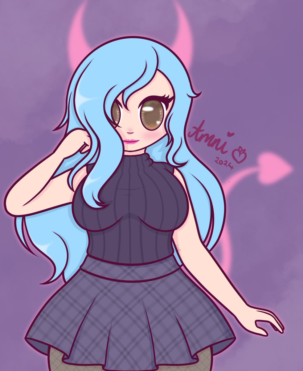 MyLittleAmni's tweet image. I loved this trend when it was first around, so had to do it again with my new name! Two versions because I liked the idea of a human form and a succubus form

#digitalart #waifugenerator #shindanmaker #waifu #demonform #animeart #shindanwaifu