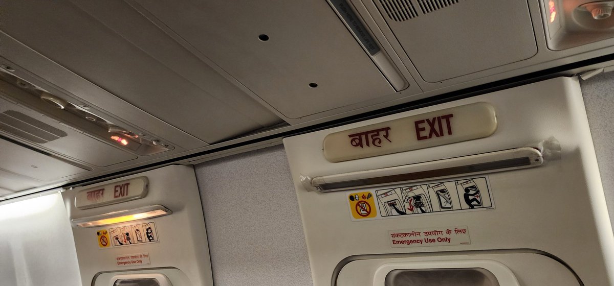 magarwal99's tweet photo. @flyspicejet On the SG13 flight. These were the standards. 
Broken seats. Seats unable to keep upright.  Emergency door light not working.  Lights are held in place with tape.
This has become a serious issue and DGCA should take note.
@DGCAIndia https://t.co/nlkg9YP8H4