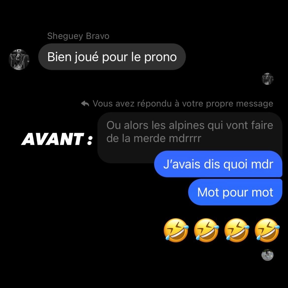 theobescond's tweet photo. PTN pourquoi y’a pas des pronos comme ça sur les appli de paris sportifs pour la F1 😭🤣🤣 #monacogp https://t.co/gQ1spMNYLX