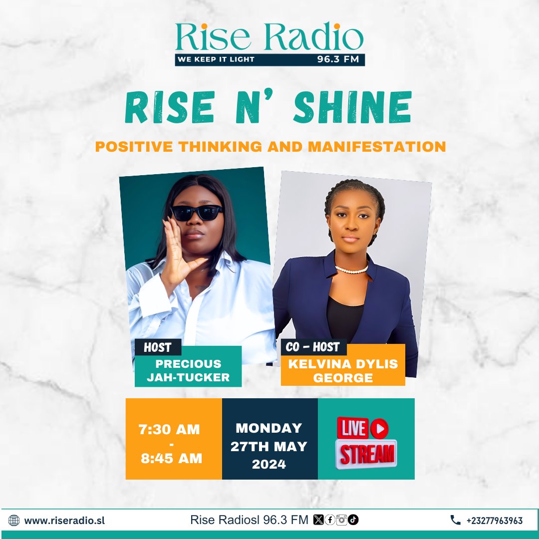Kickstart your week with a dose of positivity on #RiseNShine! Join us as we delve into the power of #positivethinking and #manifestation. Discover how to set your intentions and attract the life you desire. @asmaakjames @mariamajbah9 #PositiveVibes #ManifestYourDreams #Riseradio