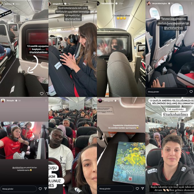 #FileninSultanları bunu mu hak ediyor? "İtibardan Tasarruf Olmaz" diyenler... Hadi itibarı geçtik... 2 metrelik kadınları "ekonomi" bölümünde daracık koltuklara hapsedip 12 saatlik uçuş yaptırmak, başarıyı desteklemek değil baltalamaktır. Yazıklar olsun size be. <a href="/TurkishAirlines/">Turkish Airlines</a>