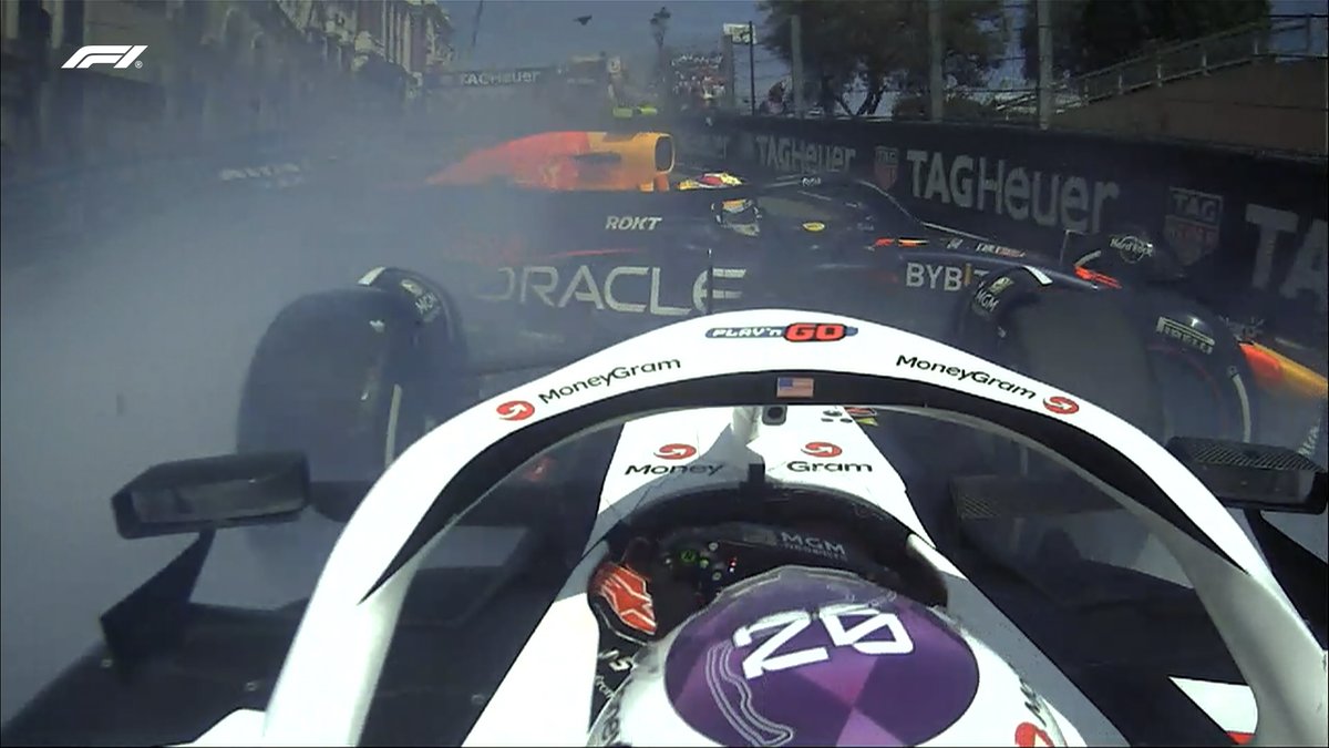 F1's tweet photo. More angles on the crash at the start 💥

A huge coming together but thankfully all drivers - Checo, K-Mag and Hulk - are okay 👍

#F1 #MonacoGP https://t.co/vDZo5iFcAu