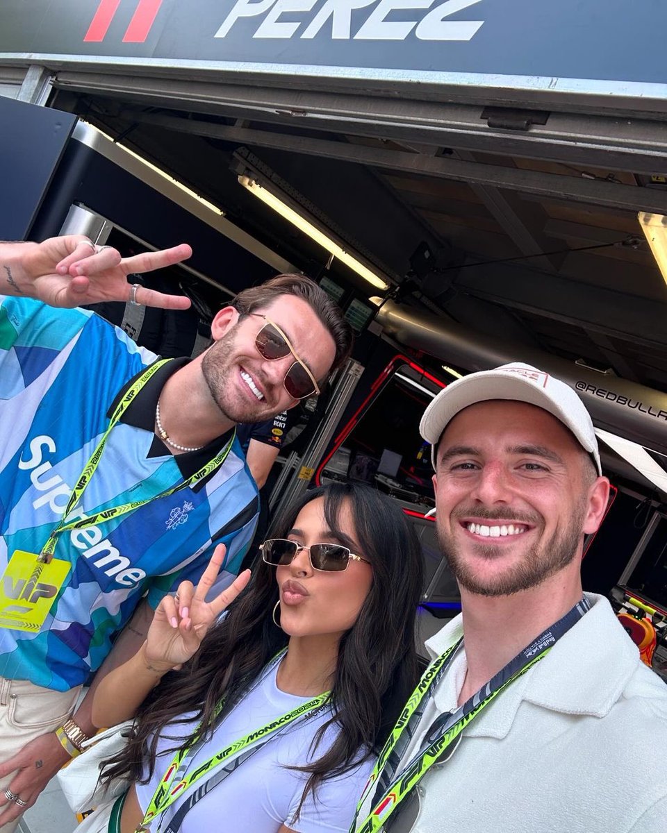 Ben Chilwell with Mason Mount & Becky G at the Monaco Grand Prix today 🏎️