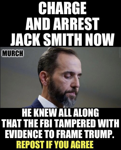 TheEXECUTlONER_'s tweet photo. Jack Smith is asking Judge Eileen Cannon for a gag order on Trump so he won’t mention the raid where the FBI tampered with evidence, brought their own props &amp; were given the okay to use lethal, deadly force. 

Who thinks he should be arrested &amp; the gag order should be for him? 🙋‍♂️ https://t.co/M7GsbfqIft