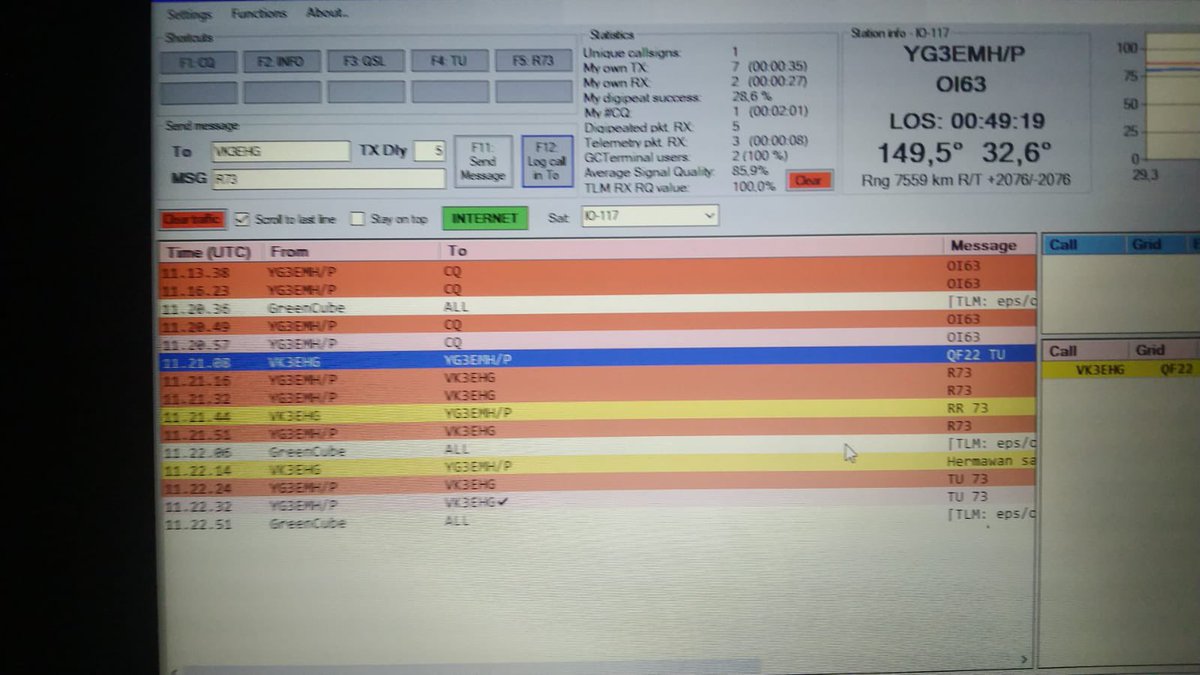 Thanks QSO #IO-117 #greencube in OI63ac Tuban, East Java (detail later). I am afraid I cant QRV on next passes..