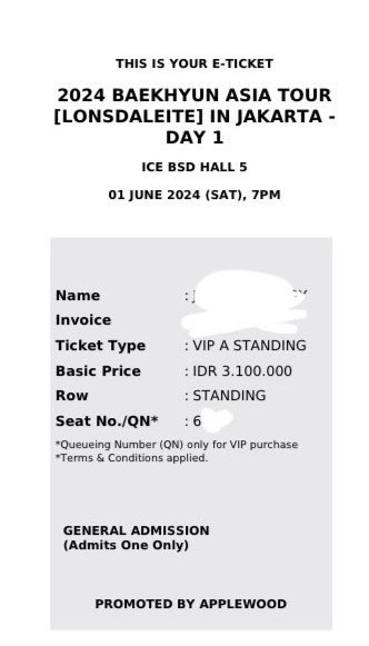 WTS Baekhyun Lonsdaleite Jakarta JKT

VIP A Day 1 + soundcheck (June 1st)
QN : 6xx

✅ COD at the venue

📩 DM for price ☺️🙏