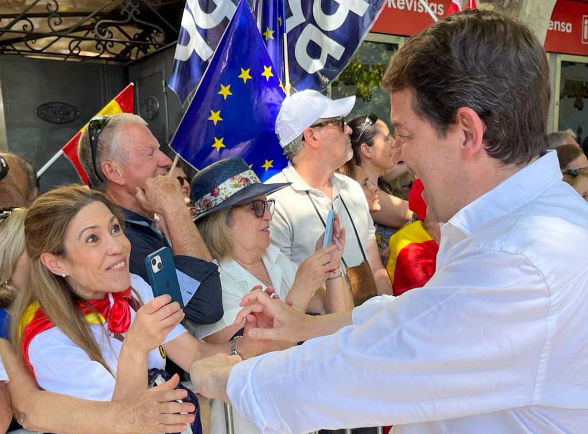 Hoy desde @PPopularCyL, con nuestro presidente @alferma1 a la cabeza, hemos dicho alto y claro en Madrid: 🔹 Sí a la libertad. 🔹 Sí a la igualdad. 🔹 Sí a la solidaridad. 🔹 Sí a nuestro Estado de Derecho. ❌ NO a la amnistía. #EspañaResponde #TuRespuesta