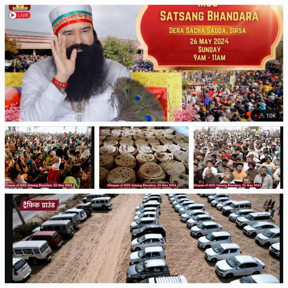 Special Satsang Bhandara was celebrated today at Dera Sacha Sauda,Sirsa. Millions gathered to listen the precious sermons by Saint MSG Insan. Dowry free marriages were held &new clothes were distributed to 76 needy children.
#SoulfulSatsangBhandara