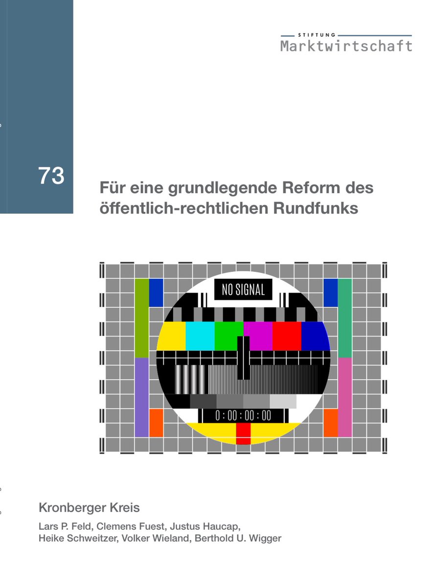 Der Kronberger Kreis zeigt in einer neuen Studie, dass es einer grundlegenden Reform des ÖRR bedarf, damit dieser seinen Auftrag adäquat erfüllen kann. Abrufbar unter: stiftung-marktwirtschaft.de/inhalte/publik… @Lars_Feld @haucap @FuestClemens @WielandVolker