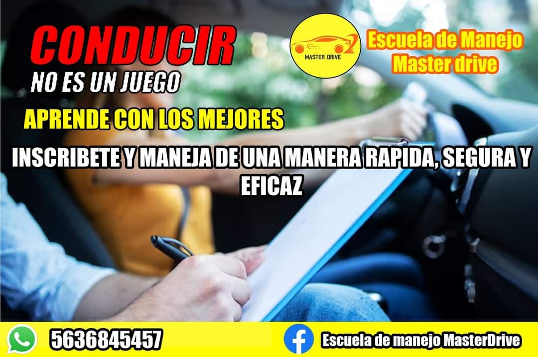 En #MasterDrive aprenderás a conducir 🚗 de manera adecuada y segura, en tráfico real🚦🛑 circulando en diferentes vialidades de la ciudad.🏙
Aprende acerca de las señales de tránsito.📵🚫🚸⚠️♿️
Registrate ahora.📝
#MonacoGP
#Checo
#cdmx
#Formula1 
#Chequito
#escuelademanejo