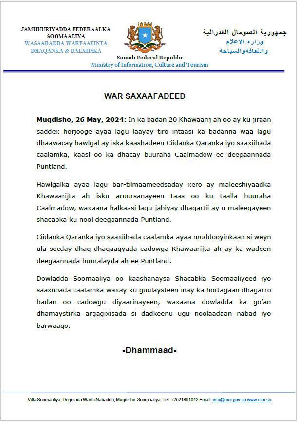 YacobAbdalla's tweet photo. #Caano iguma habi jirin ma duqsibaa kaga dhacay.

Dawladda Puntland muddo dheer ayeey cadowga wajihidiisa iyo la dagaalankiisa kali ku ahayd ayada iyo Saaxibadeeda mudada dheer ka tageeray dhanka amniga.

Mana jirin taageero dadban iyo mid toos ah oo ay ka heli jirtay Dawlad kale https://t.co/92Xzn0vOBJ