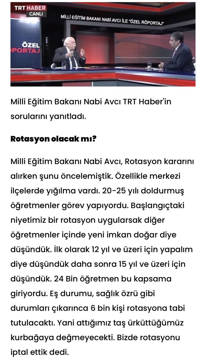 TalipGeylan06's tweet photo. ROTASYON TAKINTISI!

Dönemin Milli Eğitim Bakanı sayın Nabi Avcı’nın dediği gibi, ‘ATTIĞINIZ TAŞ YİNE KURBAĞAYI BİLE ÜRKÜTMEYECEK’ ama yüzbinlerce öğretmeni huzursuz edeceksiniz!

Aynı hataları tekrar etmenin kime ne faydası var?

Meslektaşlarımızın yıllardır beklediği ÖMK düzenlemesi öncesinde gereksiz tartışmalarla gündem işgal ediliyor..

Öğretmenlerimizin mazeret tayinlerinde yaşadıkları sorunların çözülmesi, sıra tayini uygulamasının yeniden uygulamaya geçirilmesi gibi son derece makul beklentileri karşılamak yerine, amaca hizmet etmeyecek ve sadece meslektaşlarımızın huzurunu kaçırmaktan başka bir işe yaramayacak ROTASYON tartışması, bizzat MEB kaynaklı duyumlarla gündemi işgal ediyor.

ÖMK teklifinin TBMM gündemine geleceği bugünlerde, kanuna dair gerçekçi taleplerin tartışılması beklenirken, çalışma ortamını gerecek olan gereksiz gündemlerle meslektaşlarımız muhatap ediliyor.

@tcmeb ’den beklentimiz, ÖMK’yı adına yakışır şekilde yeniden düzenlemesi ve daha verimli eğitim hizmeti için öğretmenlerimizin motivasyonunu artıracak tedbirler almasıdır.