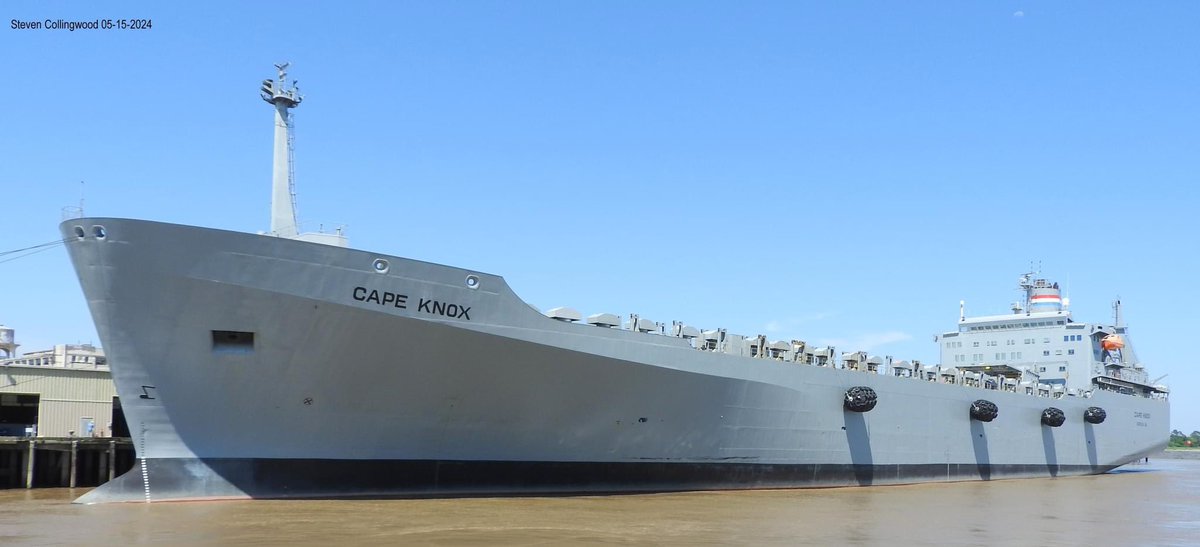 MV Cape Knox (AKR-5082) MARAD vehicle cargo ship with the Ready Reserve Force (RRF) in the Mississippi River in New Orleans, Louisiana - May 15, 2024 #mvcapeknox #AKR5082 SRC: FB- Shipspotting