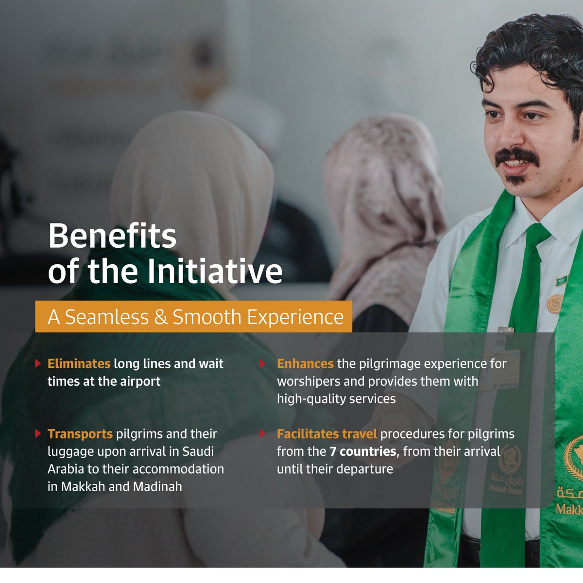 CICSaudi's tweet photo. Heard about the @MakkahRoute Initiative during Hajj season? Learn about its many perks. #InPeaceAndSecurity https://t.co/krJVGhtOXH