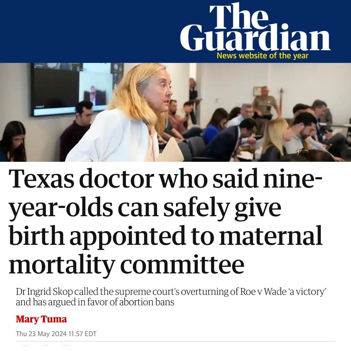 We are truly living at the intersection of the darkest times and the dumbest times. Conspiracy theories and right wing agendas in healthcare are going to continue to get women killed.
