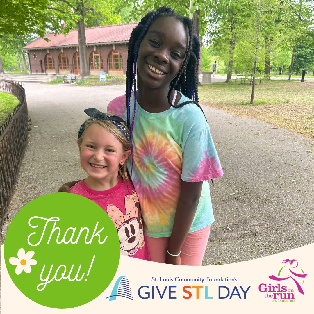 With your generosity, we surpassed our goal and raised $1,525 on #GiveSTLDay! These funds will provide to 31 pairs of shoes for Girls on the Run next season. We are beyond grateful to our St. Louis community for investing in our future generation of leaders!