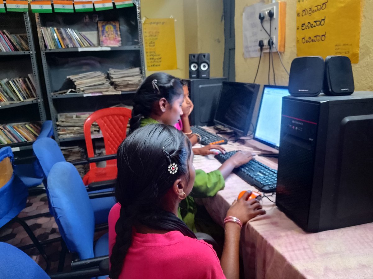 At around 5900 rural public libraries in Karnataka, anyone can read the newspapers, borrow books, work at the computers, play chess. #librariesforall #arivukendras