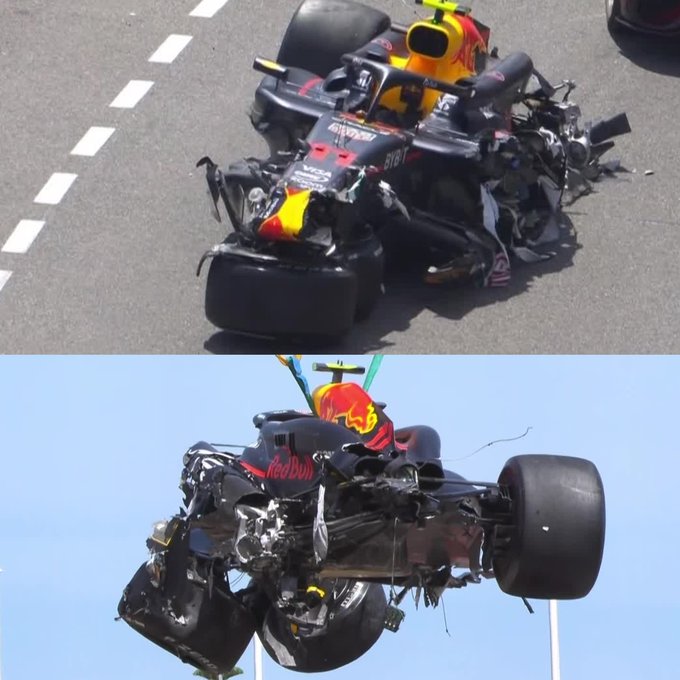 El estado del coche de Sergio Pérez tras el grave accidente / Fuente: Formula 1