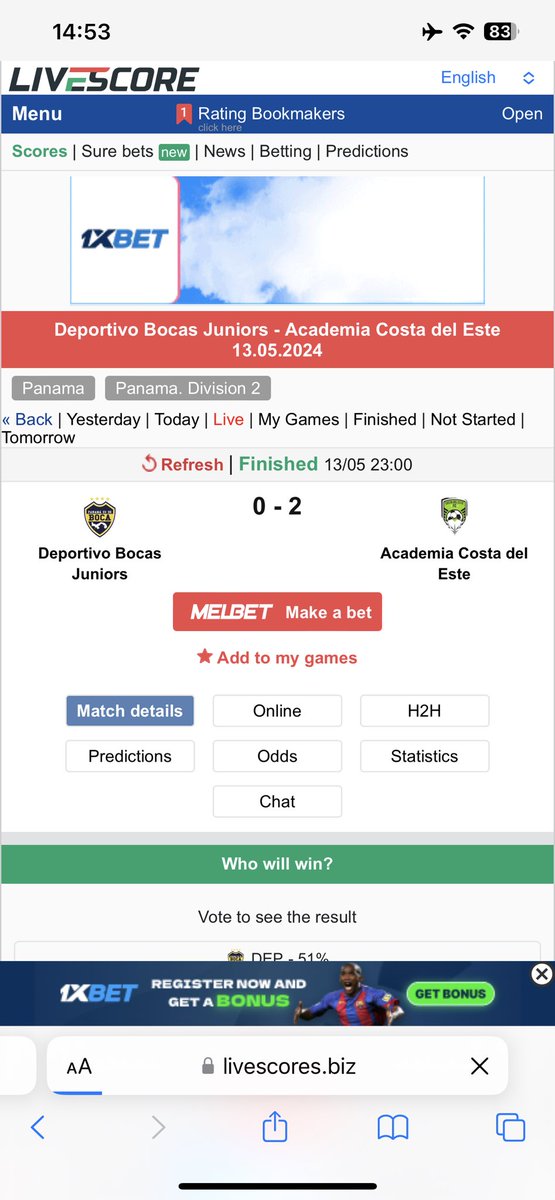 LeanBtc's tweet photo. @SportyBet this one wey una do, una don lose customer ooo cos which kind ripping be this one 
Match ended 0-2 on every other site but 1-2 only on sporty 
You people are thief and the earlier everybody get to know that you people are scammer 
#baeu #sportybet #scam https://t.co/22D91F3xpD