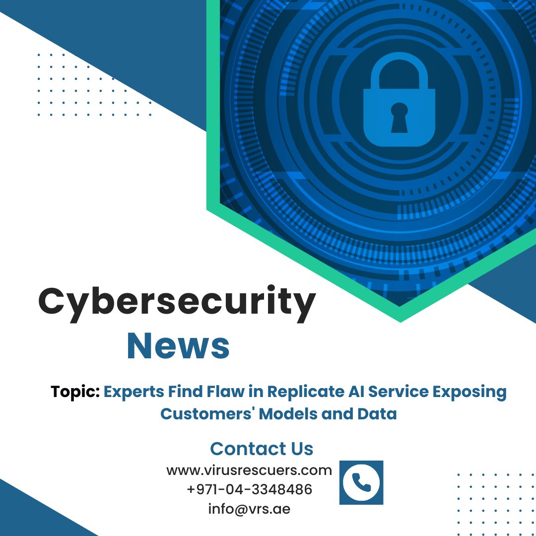 Virus_Rescuers's tweet photo. 🚨 Breaking News: Experts have discovered a critical flaw in the Replicate AI service, exposing sensitive data.🛡️
Here's the link: https://t.co/yvGKPL6t8i
#AI #CyberSecurity #DataPrivacy #TechNews #ReplicateAI #InfoSec #DataProtection #TechUpdate #DigitalSecurity #AIIntegrity https://t.co/Actq04pc5g