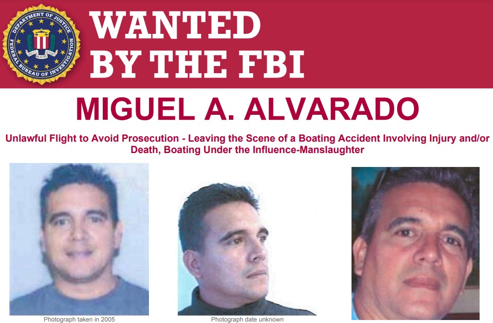Miguel A. Alvarado is wanted by the #FBI for his alleged involvement in the boating deaths of two men on the Intercoastal Waterway in the area of Treasure Island, Florida, on May 26, 2005: fbi.gov/wanted/additio…