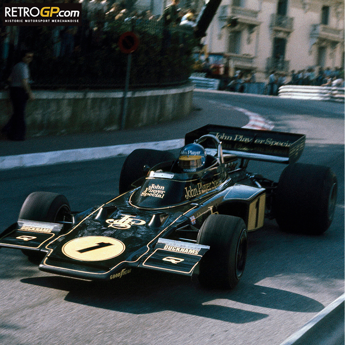 It doesn't get much better than this. Lotus 72, Monaco and Ronnie Peterson on his way to victory #OTD 1974. 

bit.ly/Shop_Peterson

#RonniePeterson #Superswede #LotusF1